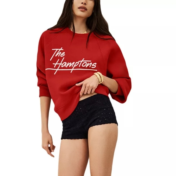 Suzi Kondi Sweaters - Suzie Kondi X BA&SH Hamptons Red Sweatshirt Size S